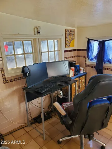 a view of a door and chair