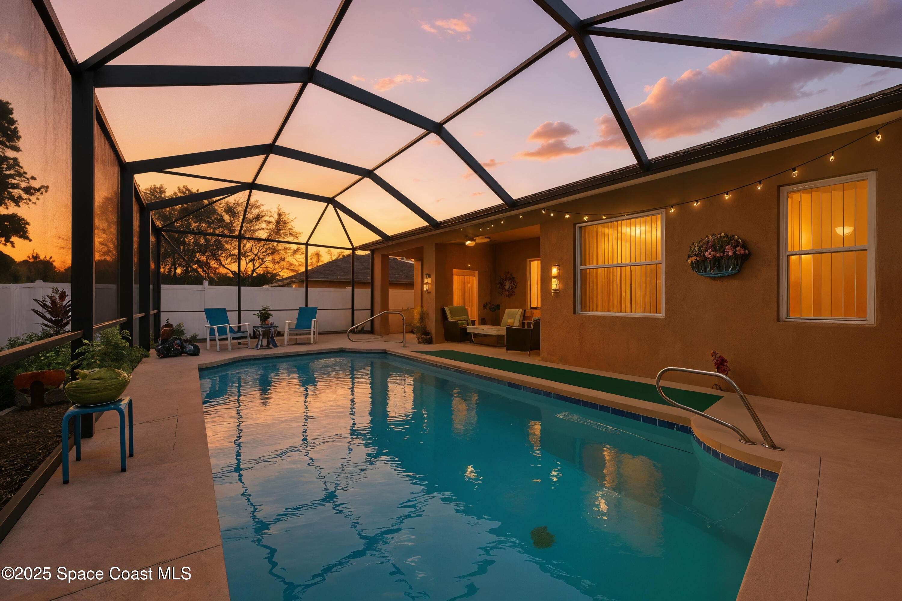 7368 Crepe Myrtle Court Cocoa, FL 32927 - Photo 29 of 50 a view of a swimming pool with a yard