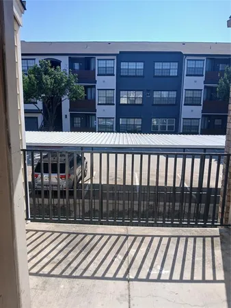 a view of wooden balcony