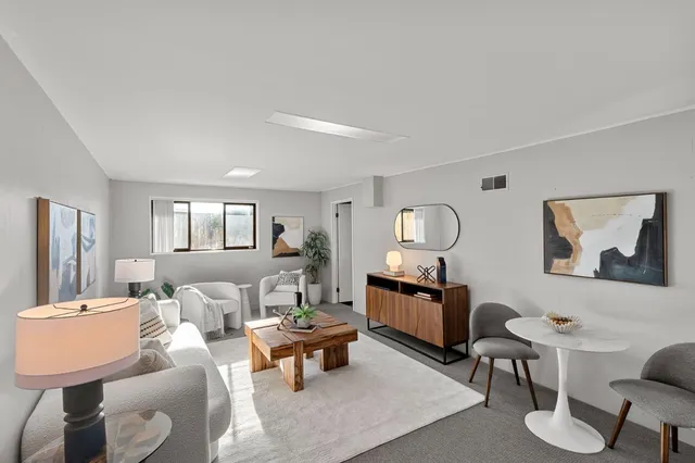 a living room with furniture