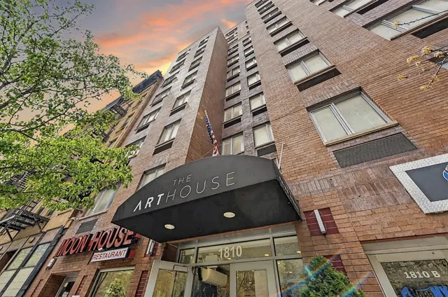 a front view of a building