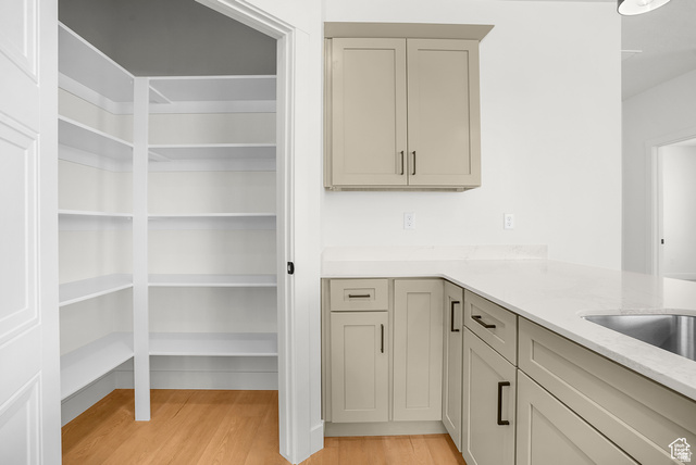 1631 West Century Lane, Unit C Mapleton, UT 84664 - Photo 11 of 31 Spacious pantry with multiple white shelves and wood-finish flooring