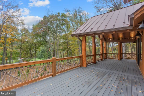 a view of wooden deck