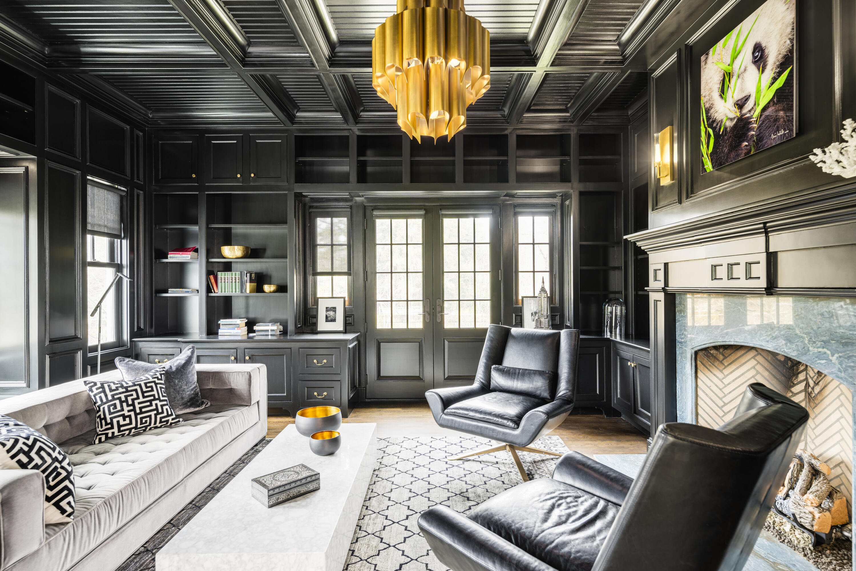 727 Smith Ridge Road New Canaan, CT 06840 - Photo 5 of 31 a living room with furniture fireplace and flat screen tv