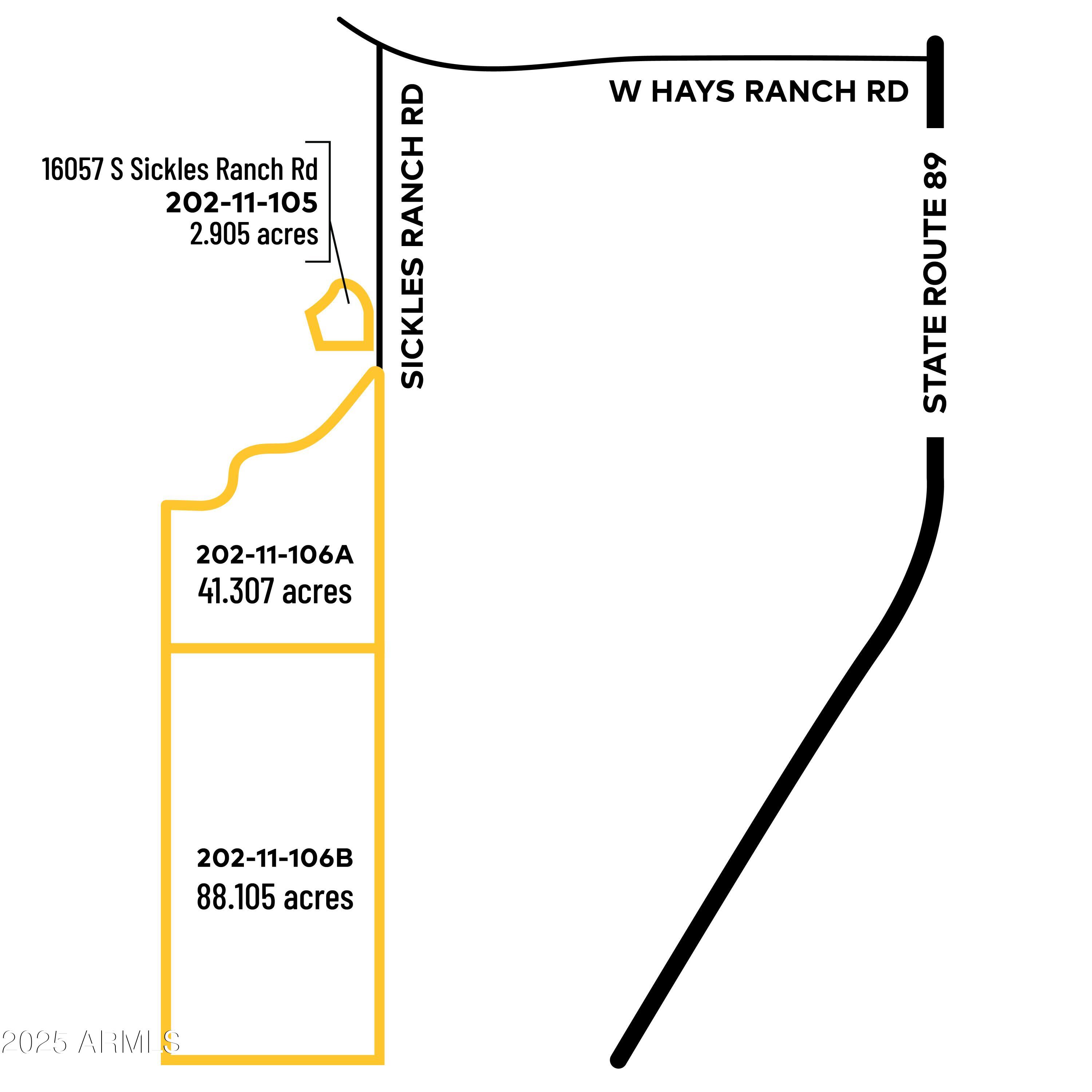 88.1-acres Sickles Ranch Road Kirkland, AZ 86332 - Photo 7 of 20 ParcelMap-full sickles 3