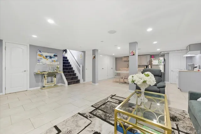 a living room with furniture