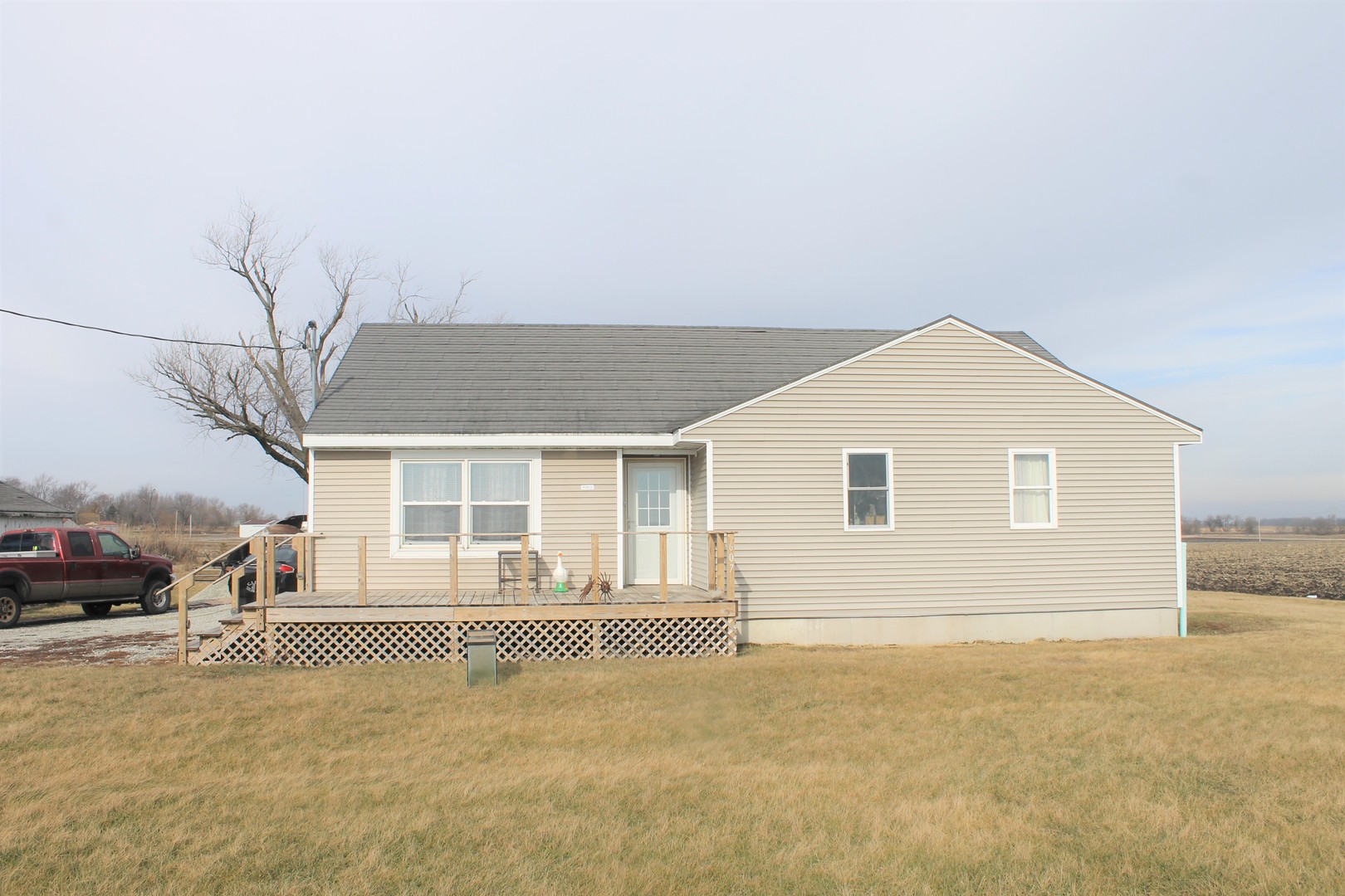 a house with trees in front of it