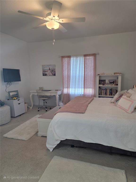 7580 Southwest 78th Terrace Ocala, FL 34481 - Photo 45 of 48 a bedroom with bed and a chandelier