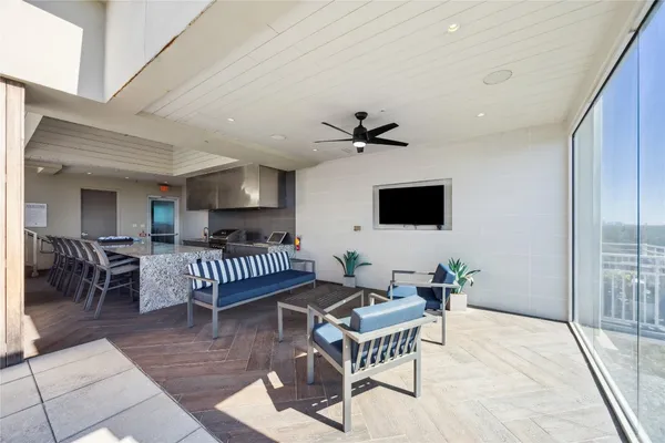 a bedroom with furniture and a bed