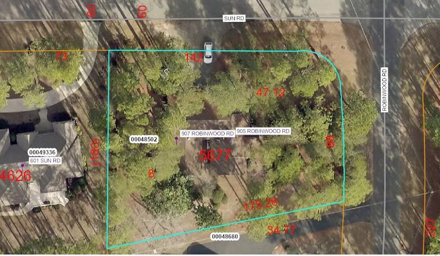905 Robinwood Road Aberdeen, NC 28315 - Photo 41 of 42 aerial view of the lot.