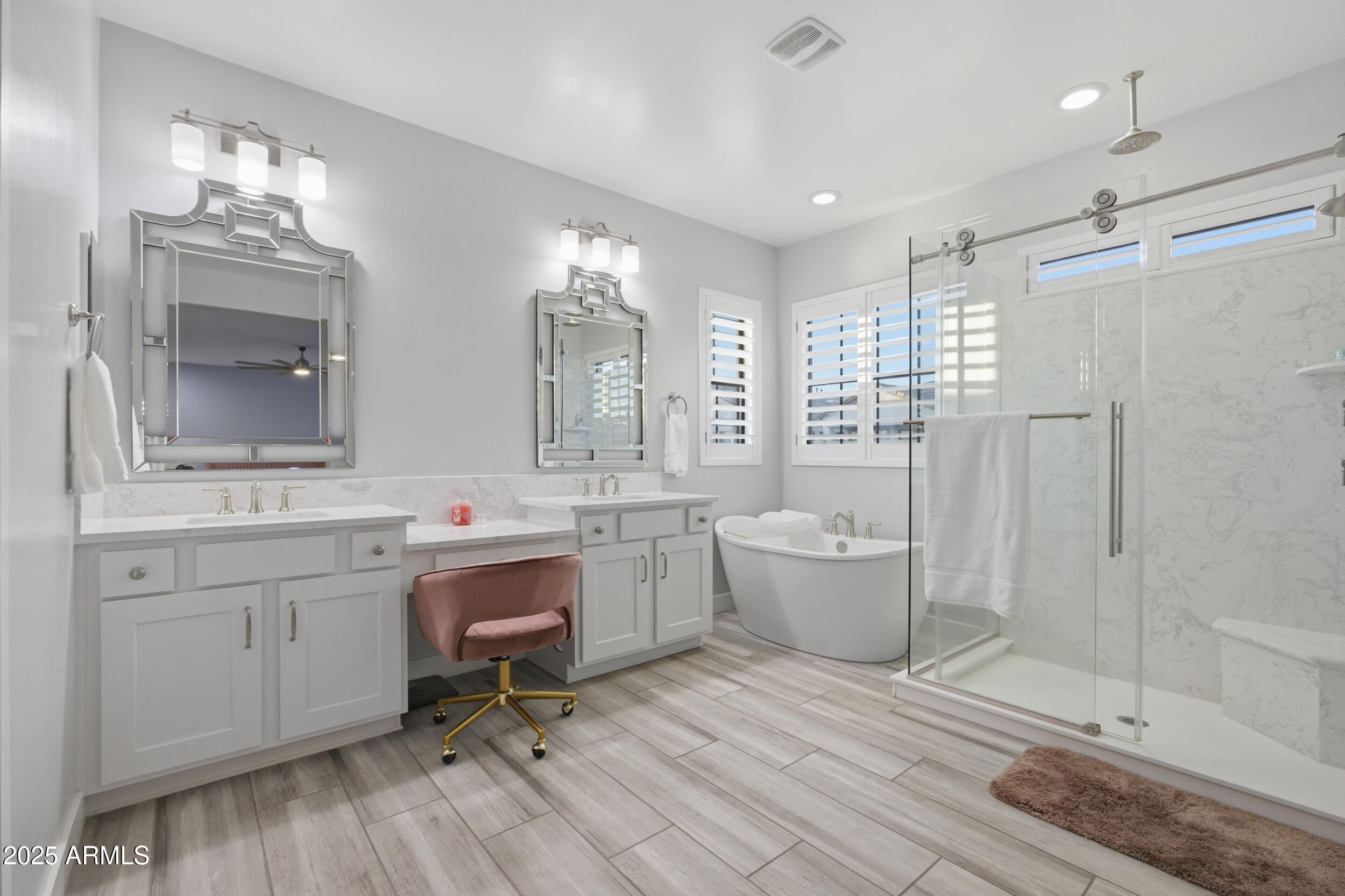 630 West Deer Creek Road Phoenix, AZ 85048 - Photo 16 of 47 a bathroom with a double vanity sink mirror and toilet