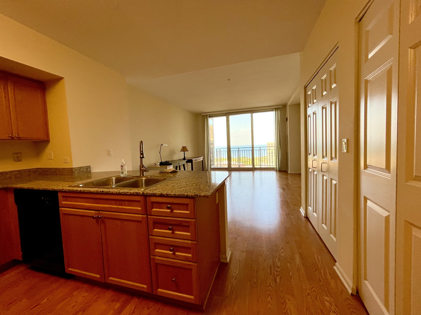 807 Davis Street, Unit 2210 Evanston, IL 60201 - Photo 3 of 10 a room with a large window and wooden floor