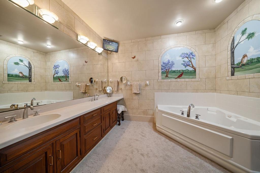 1835 Alicia Way Clearwater, FL 33764 - Photo 42 of 89 a spacious bathroom with double vanity sinks a mirror and a bathtub