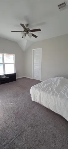 a bed in a room