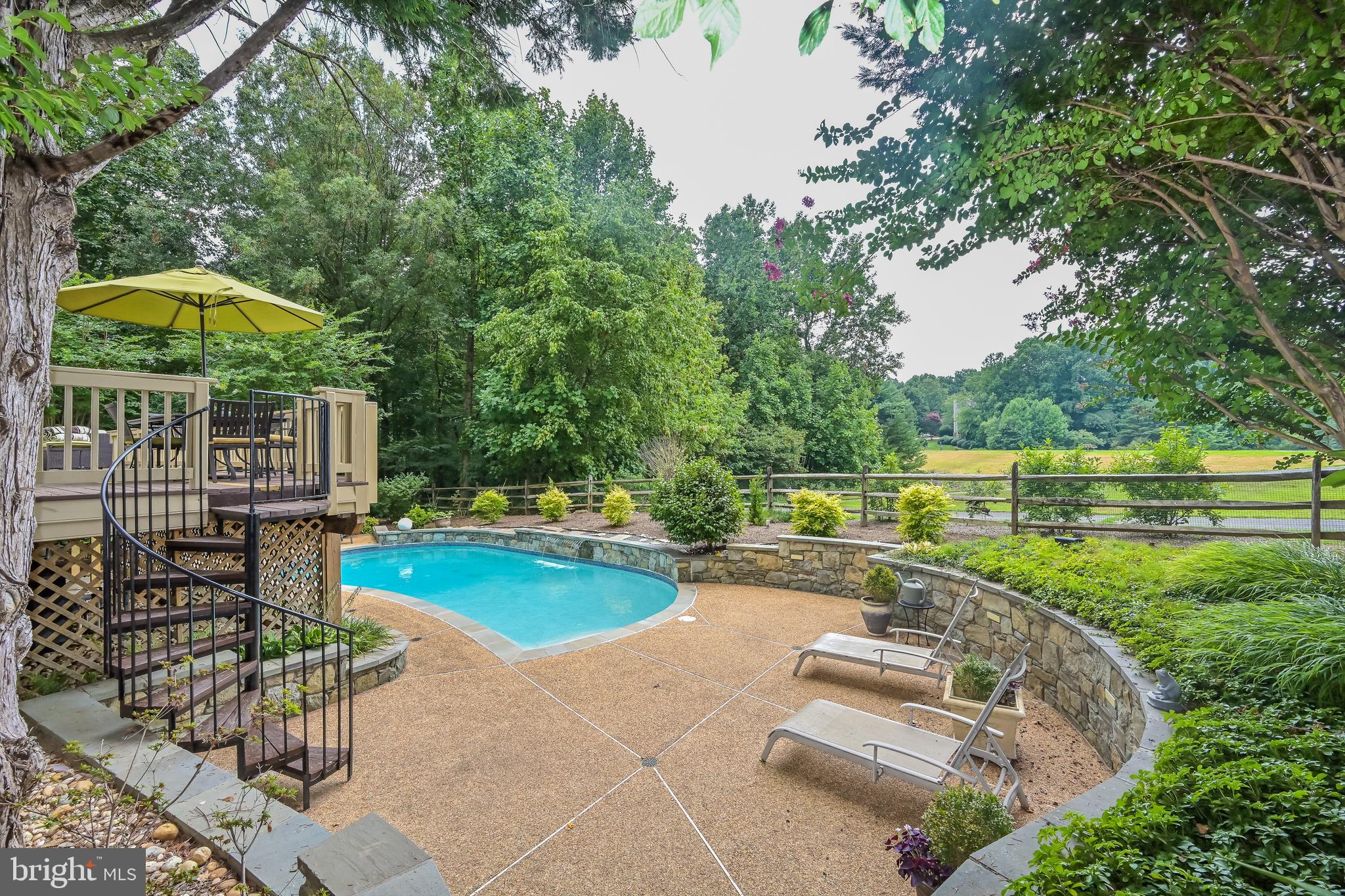 11311 Bright Pond Lane Reston, VA 20194 - Photo 44 of 50 Spiral Staircase to Pool w/ Extensive Hardscape