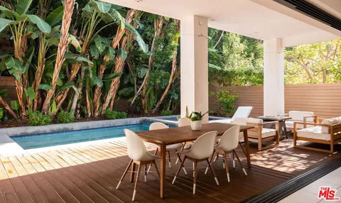 a view of an outdoor space with seating area