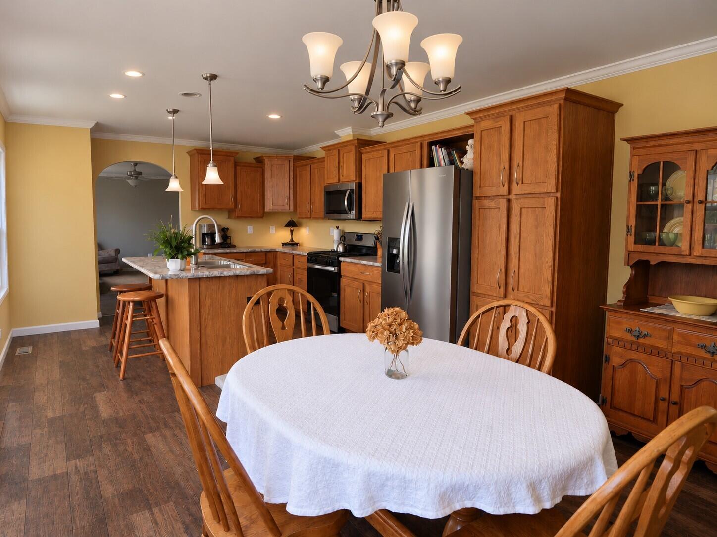 338 Marshfield Flats Road Marshfield, ME 04654 - Photo 4 of 26 Warm Farmhouse Kitchen Dining Room