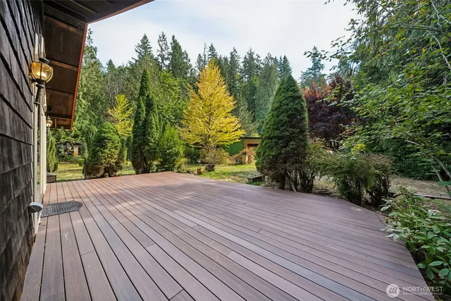 a view of a backyard of the house
