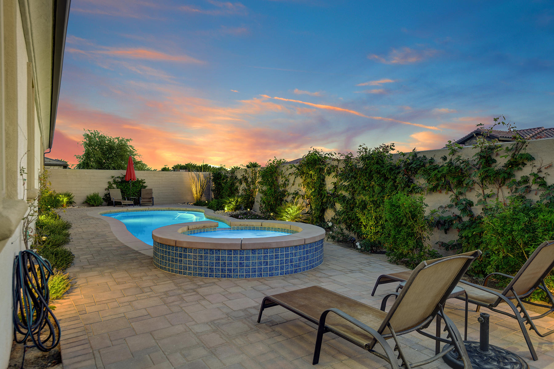 51 Merlot Rancho Mirage, CA 92270 - Photo 38 of 50 075 CHAISES TO SPA AND POOL NIGHT MLS