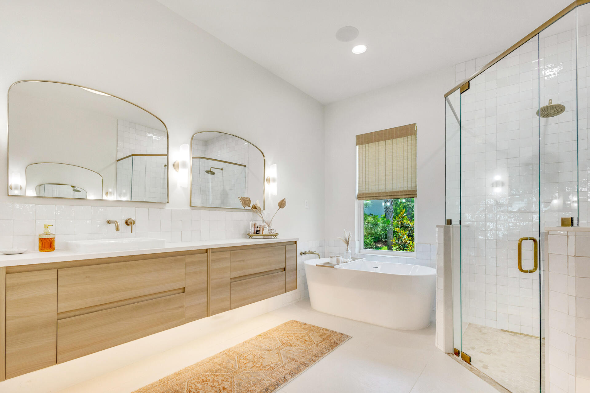 1341 Driftwood Point Road Santa Rosa Beach, FL 32459 - Photo 20 of 55 a spacious bathroom with a double vanity sink a mirror and next to a window