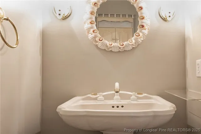 a close view of a sink in a bathroom