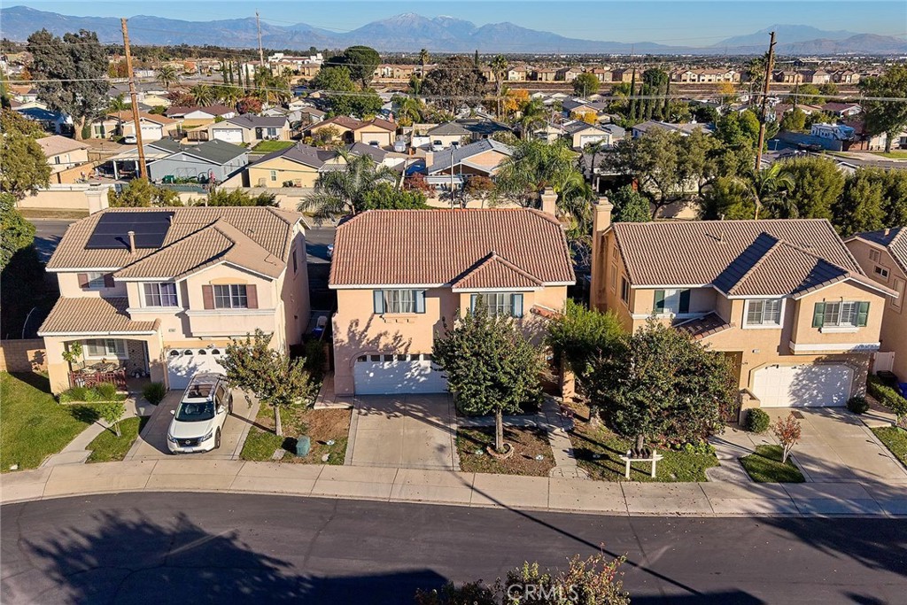 an aerial view of multiple houses