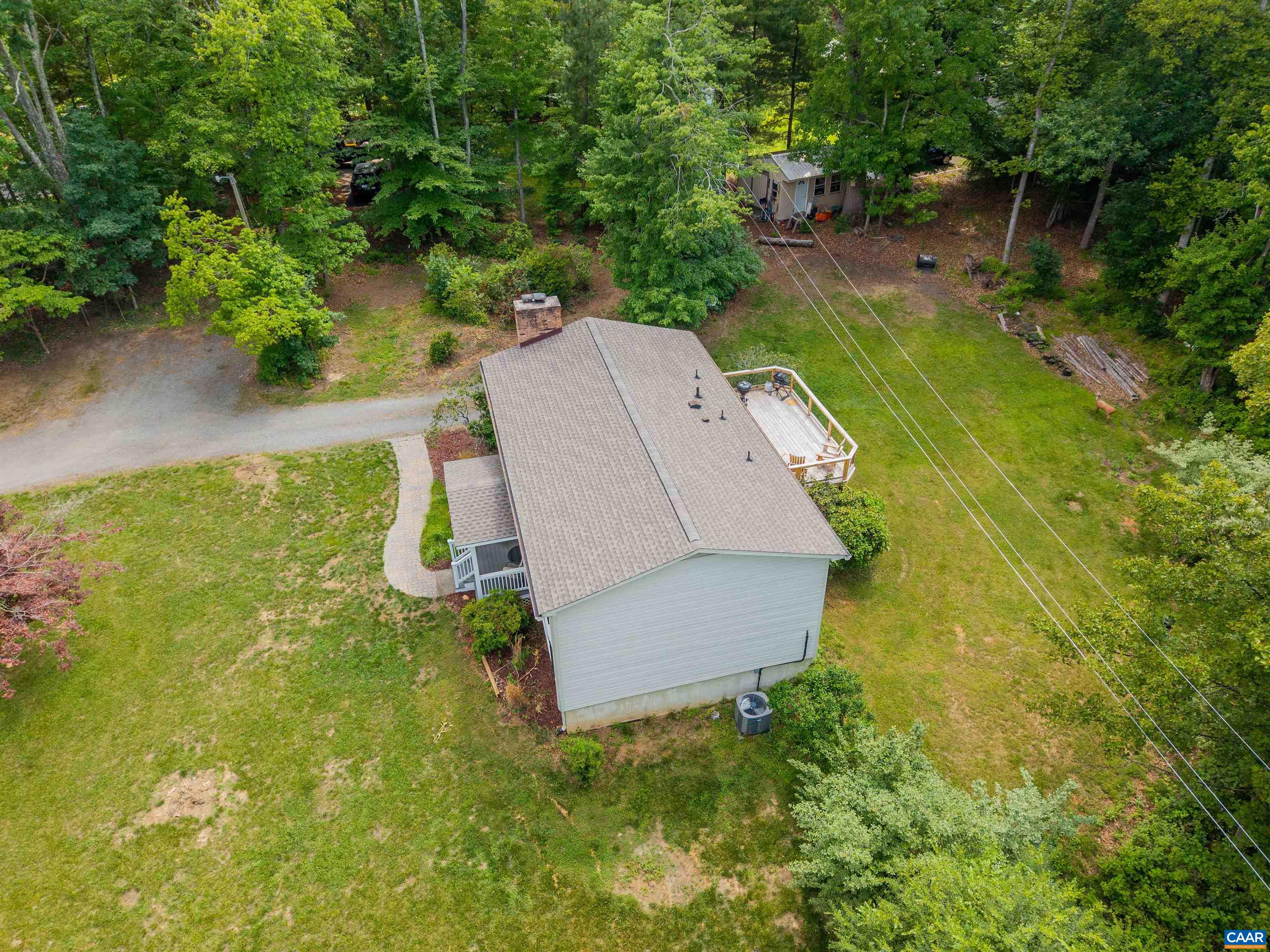 2550 Proffit Road Charlottesville, VA 22911 - Photo 38 of 41 an aerial view of a house with a yard and trees all around