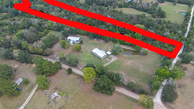 an aerial view of a house