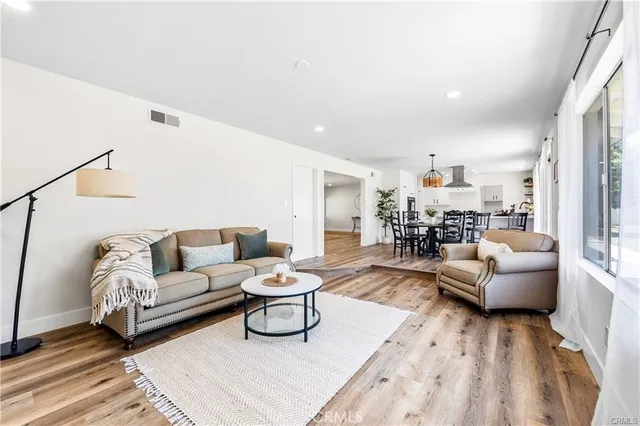 a living room with furniture and a couch