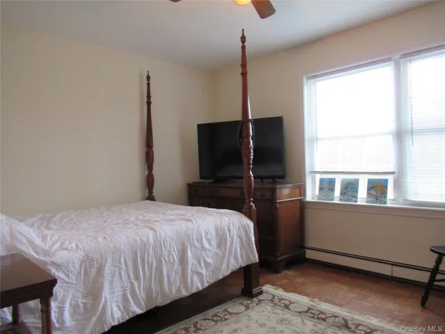 an empty room with closet area