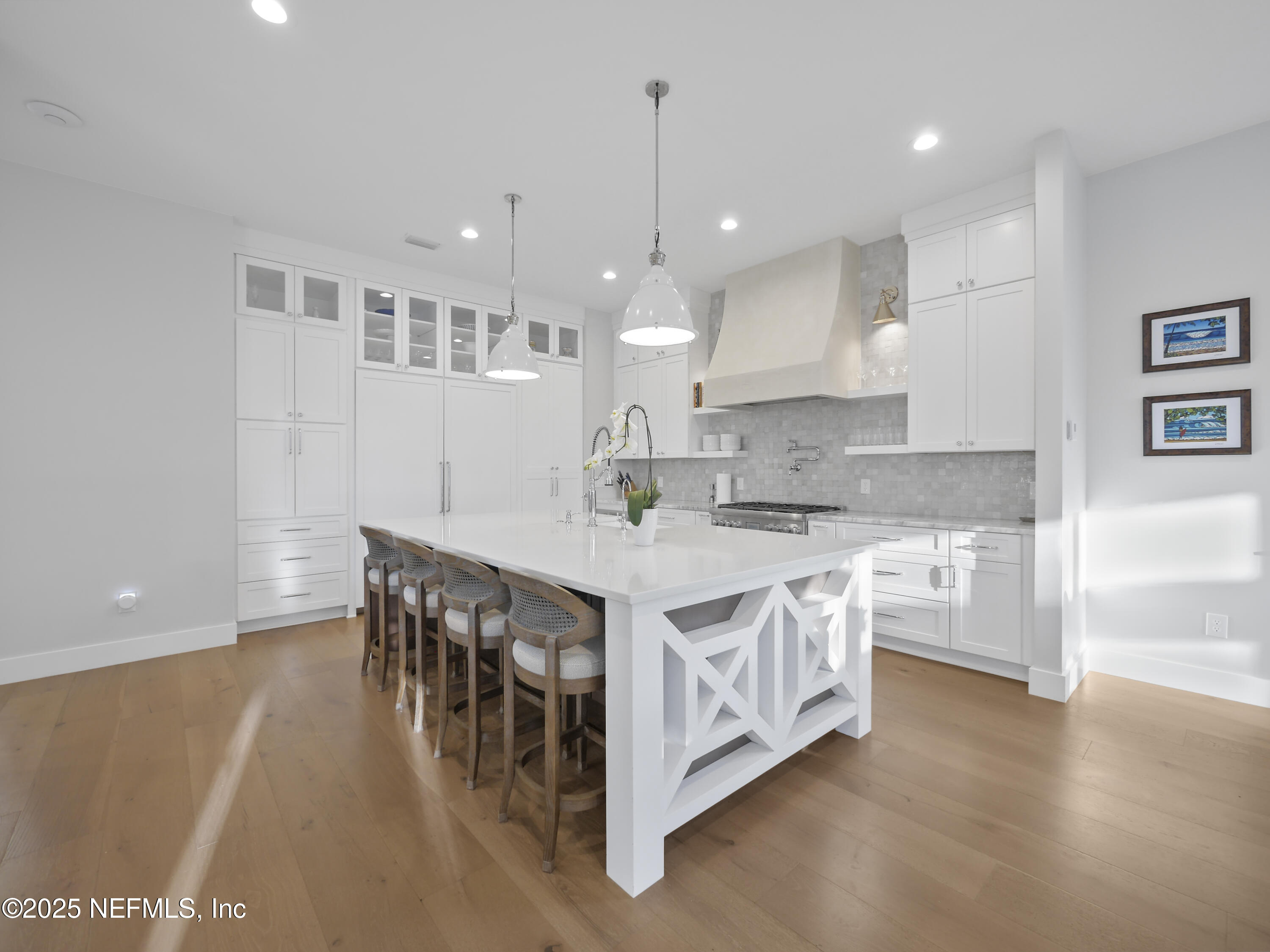 4021 Myrtle Street St. Augustine, FL 32084 - Photo 14 of 68 a kitchen with stainless steel appliances granite countertop a stove a sink a refrigerator and a island