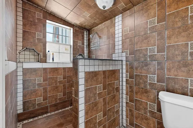 a bathroom with a shower