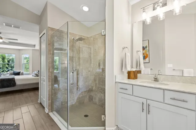 a view of a livingroom with a flat screen tv