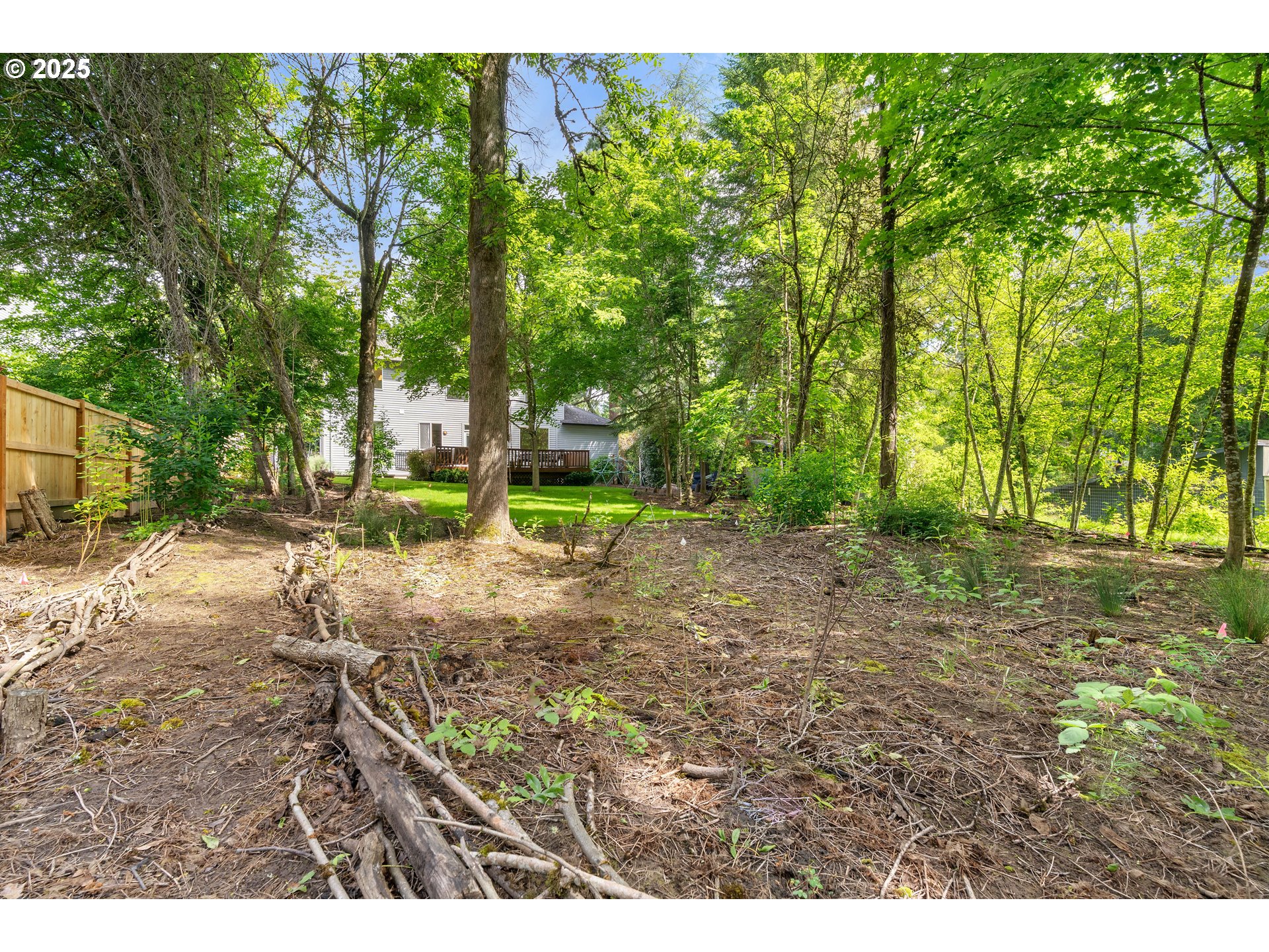 4014 Southwest 96th Avenue Portland, OR 97225 - Photo 46 of 48 a backyard of a house with lots of green space and trees