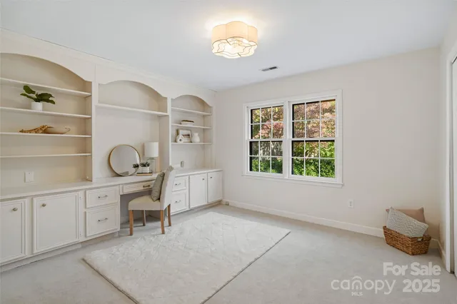 a view of workspace with a window