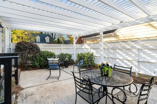 a view of an outdoor seating area