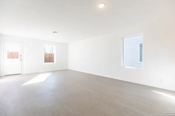 an empty room with a window