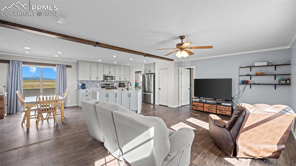 810 Awesome View Yoder, CO 80864 - Photo 5 of 43 a living room with furniture and a flat screen tv