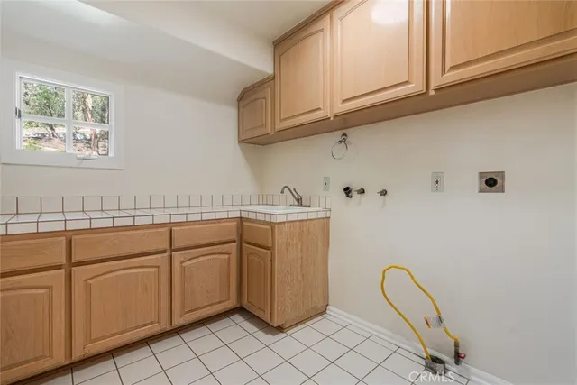 a room with cabinets