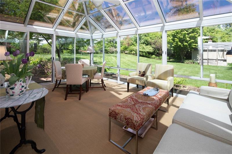 1 Old Farm Road Rosslyn Farms, PA 15106 - Photo 12 of 25 Three season sunroom with panoramic views of the grounds ...