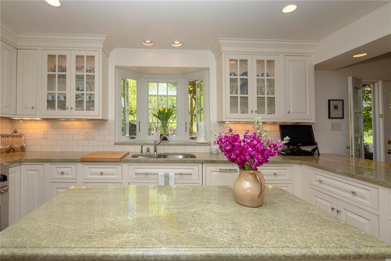 1 Old Farm Road Rosslyn Farms, PA 15106 - Photo 9 of 25 Chic kitchen by Morrison with granite island ... handsome white cabinetry ...