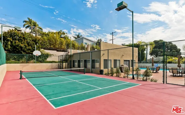 a view of a volley ball court