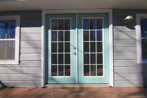 a view of front door of house