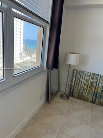 a view of a livingroom with a window
