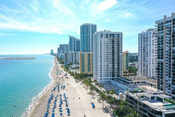 a view of a city with tall buildings