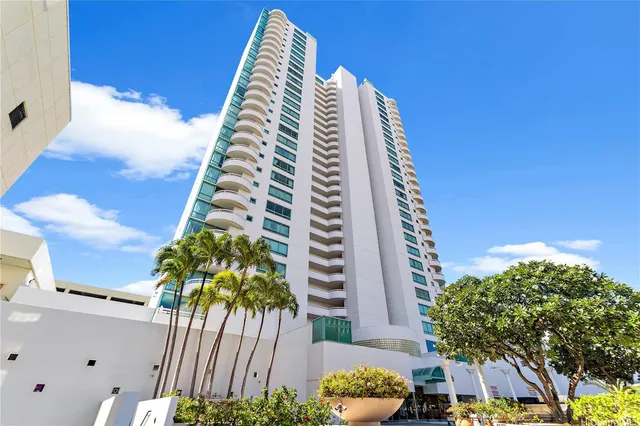 a view of a tall building