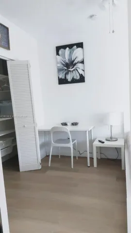 a view of bench in a room