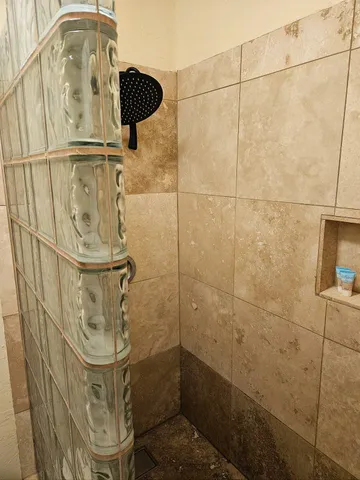 a bathroom with a shower
