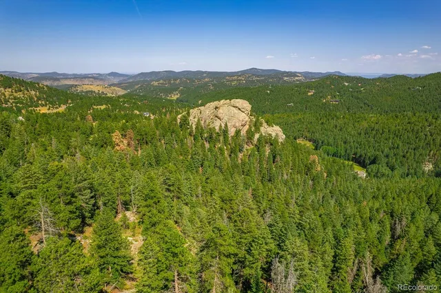a view of a city with an aerial view