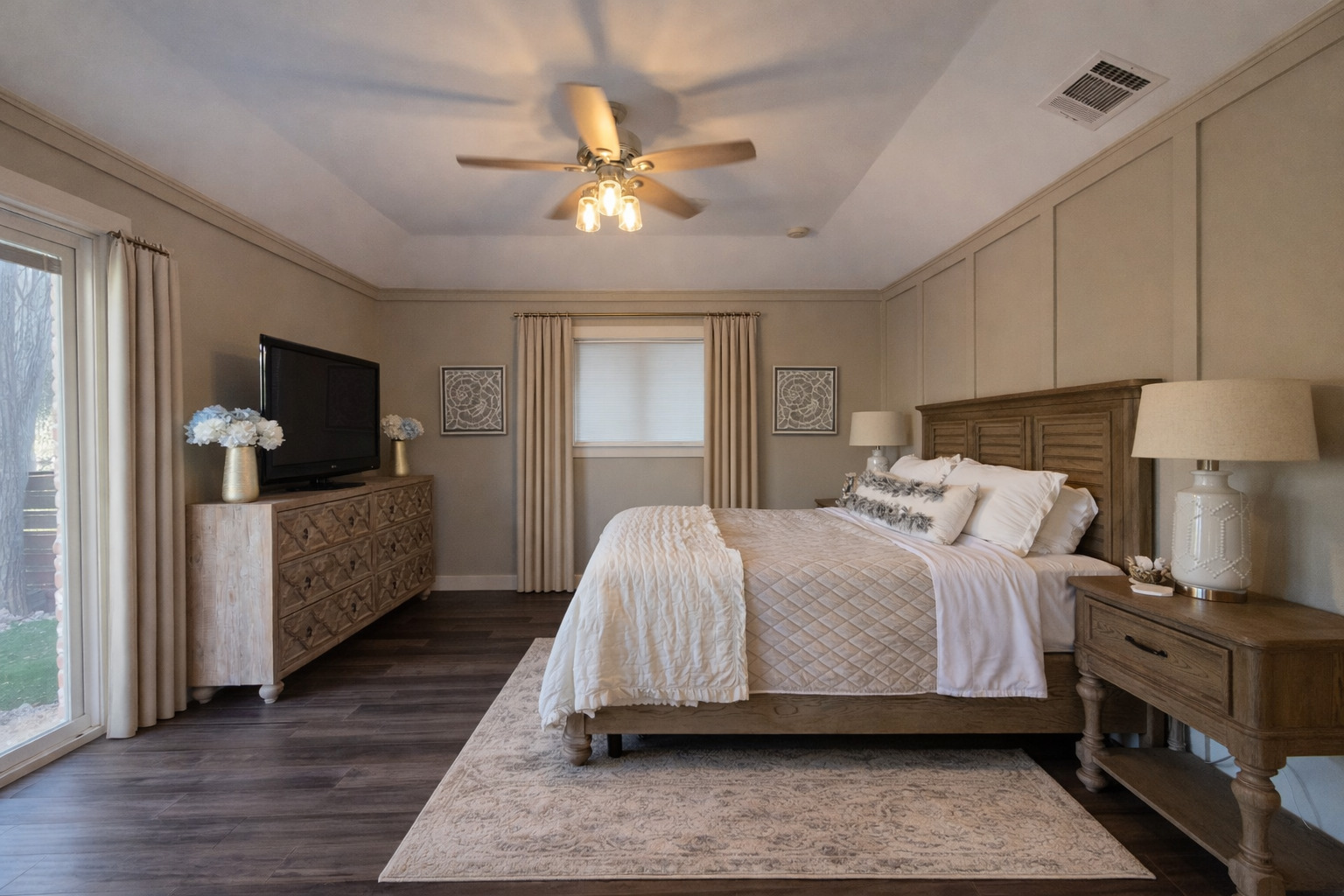 3618 Quiette Drive Austin, TX 78754 - Photo 10 of 37 a bedroom with a bed and a flat screen tv